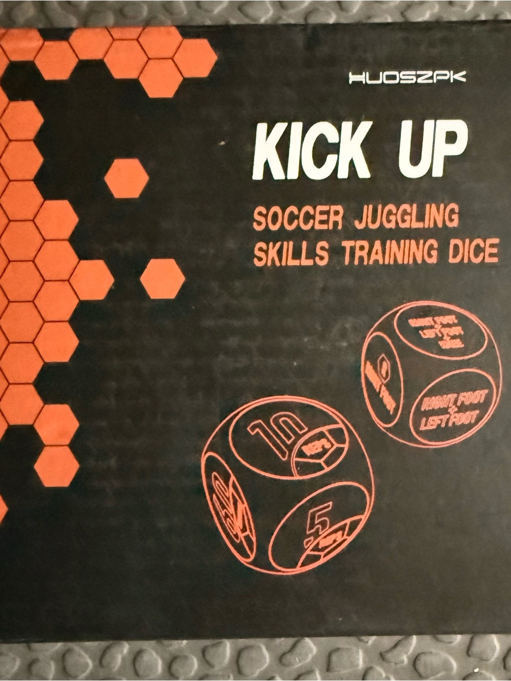 Soccer Juggling Dice - Black and Orange Training Set